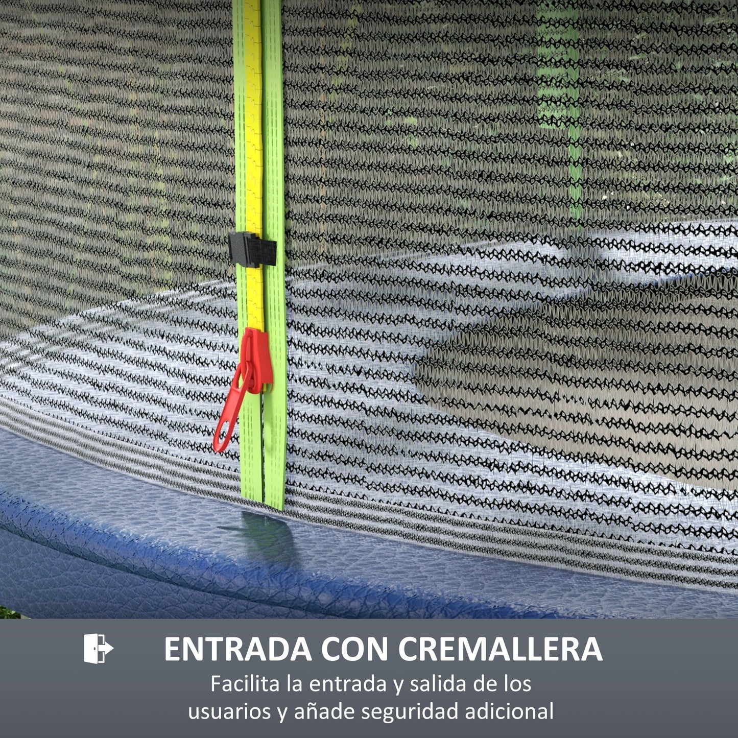 Sportnow Red De Seguridad Para Cama Elástica Ø244 Cm Para 6 Postes Rectos Verde_4