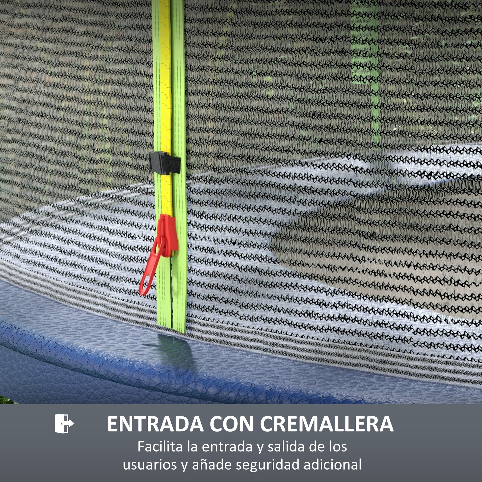Sportnow Red De Seguridad Para Cama Elástica Ø244 Cm Para 6 Postes Rectos Verde_4