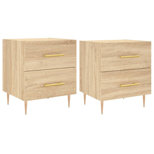 Mesita Noche 2 Uds Madera Ingeniería Roble Sonoma 40x35x47,5 Cm_0