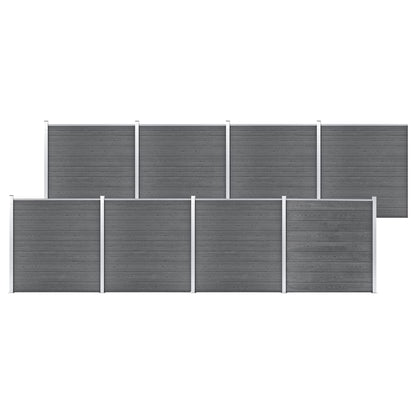 Valla De Jardín De Wpc Gris 1391x186 Cm / Vetonek_3
