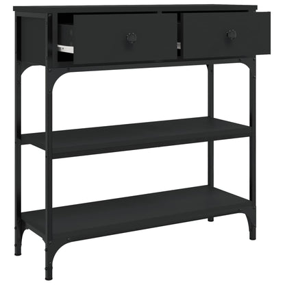 Mesa Consola Madera De Ingeniería Negra 72,5x25x75 Cm_3