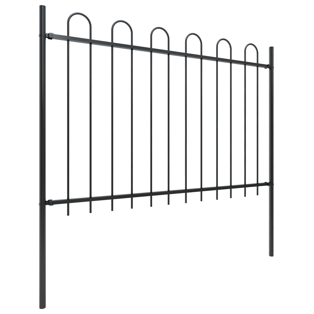 Valla De Jardín Con Puntas De Aro Acero Negro 5,1x1,2 M / Vetonek_2