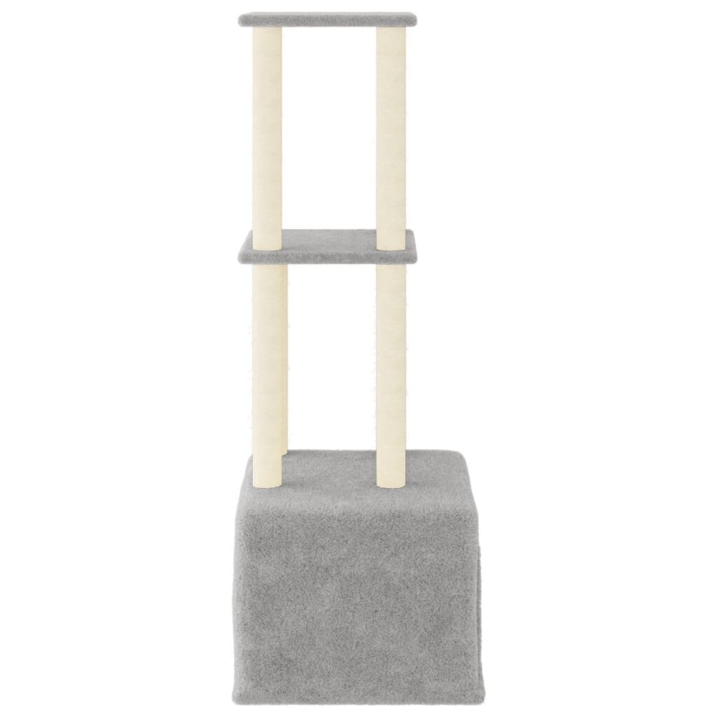 Vidaxl Rascador Para Gatos Con Postes De Sisal Gris Claro 133,5 Cm_3