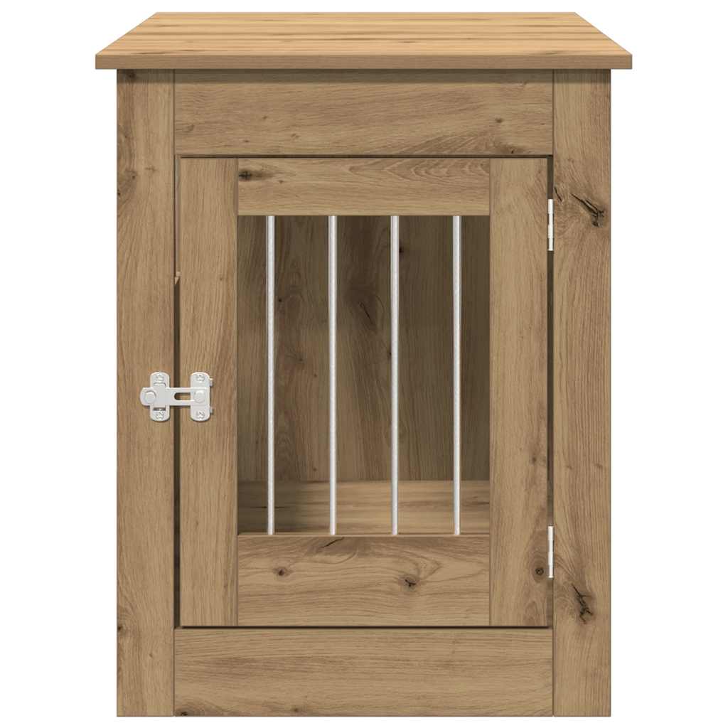 Jaula Para Perros Madera Ingeniería Roble Artesanal 55x80x68 Cm_4