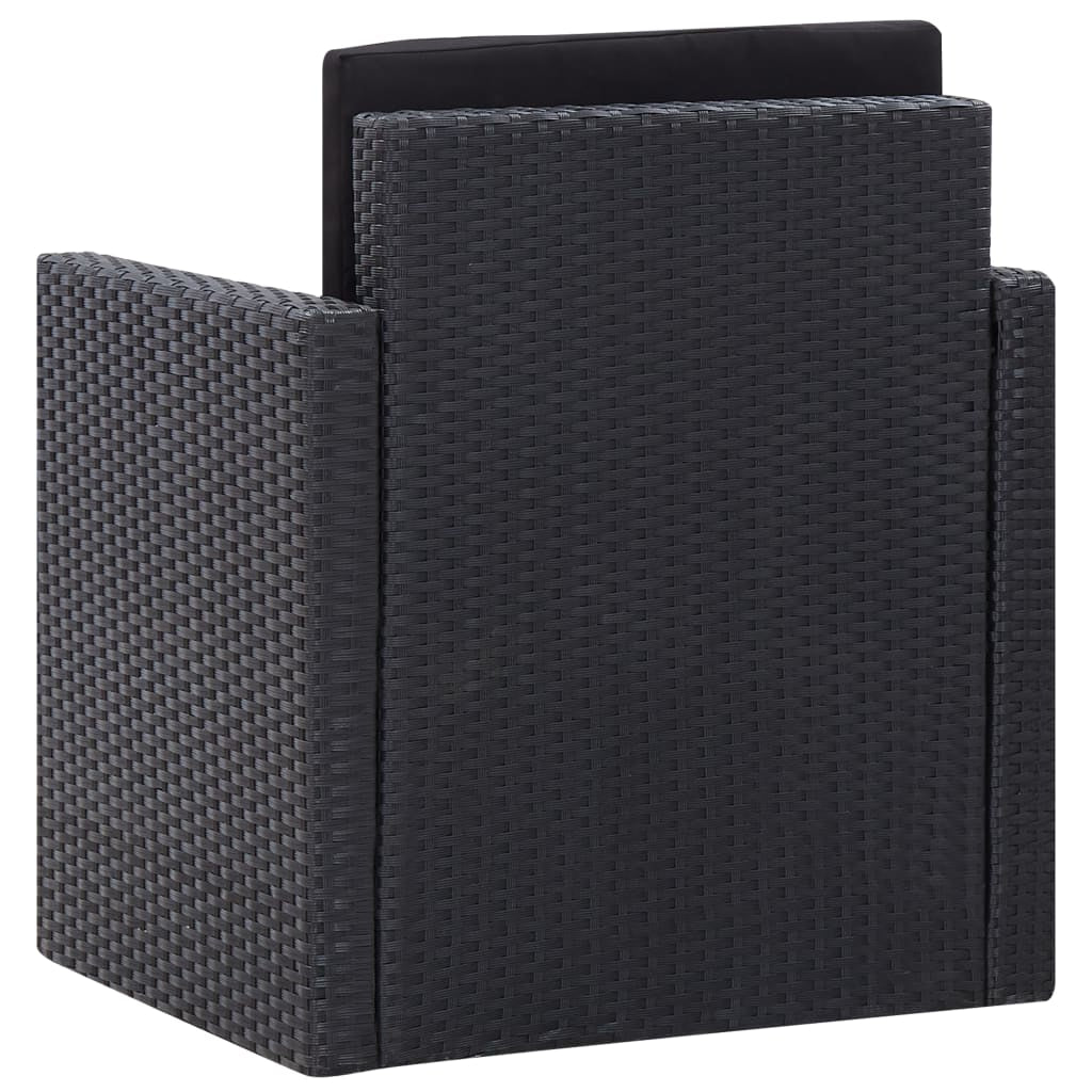 Vidaxl Sillón De Jardín Con Cojines Ratán Sintético Negro_3