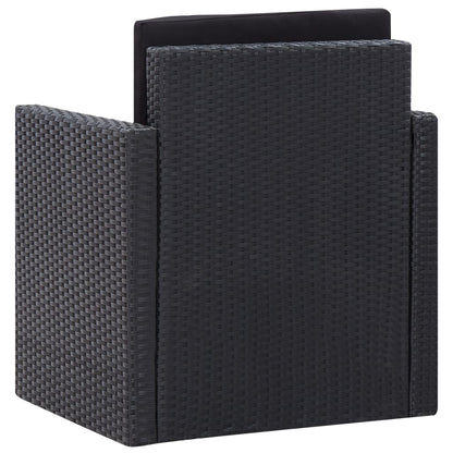 Vidaxl Sillón De Jardín Con Cojines Ratán Sintético Negro_3