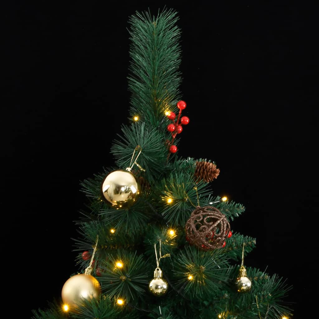 Vidaxl Árbol De Navidad Artificial Con Bisagras 300 Led Y Bolas 180 Cm_1