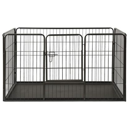 Vidaxl Corral Para Perros Cachorros Acero 123x77,5x74,5 Cm_1