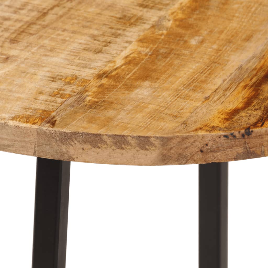 Mesa De Centro Hierro Y Madera Maciza De Mango 35x35x45 Cm_3
