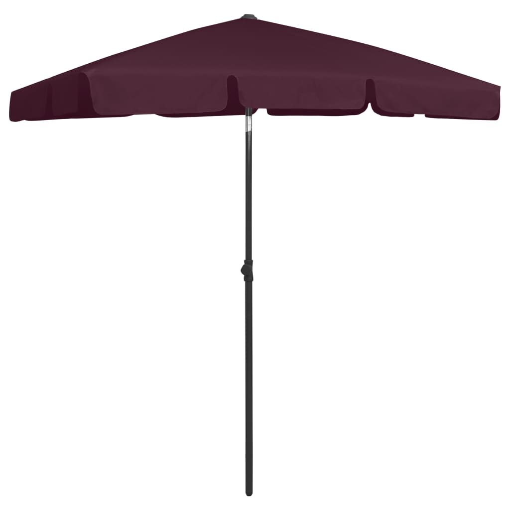 Vidaxl Sombrilla De Playa Rojo Burdeos 180x120 Cm_1