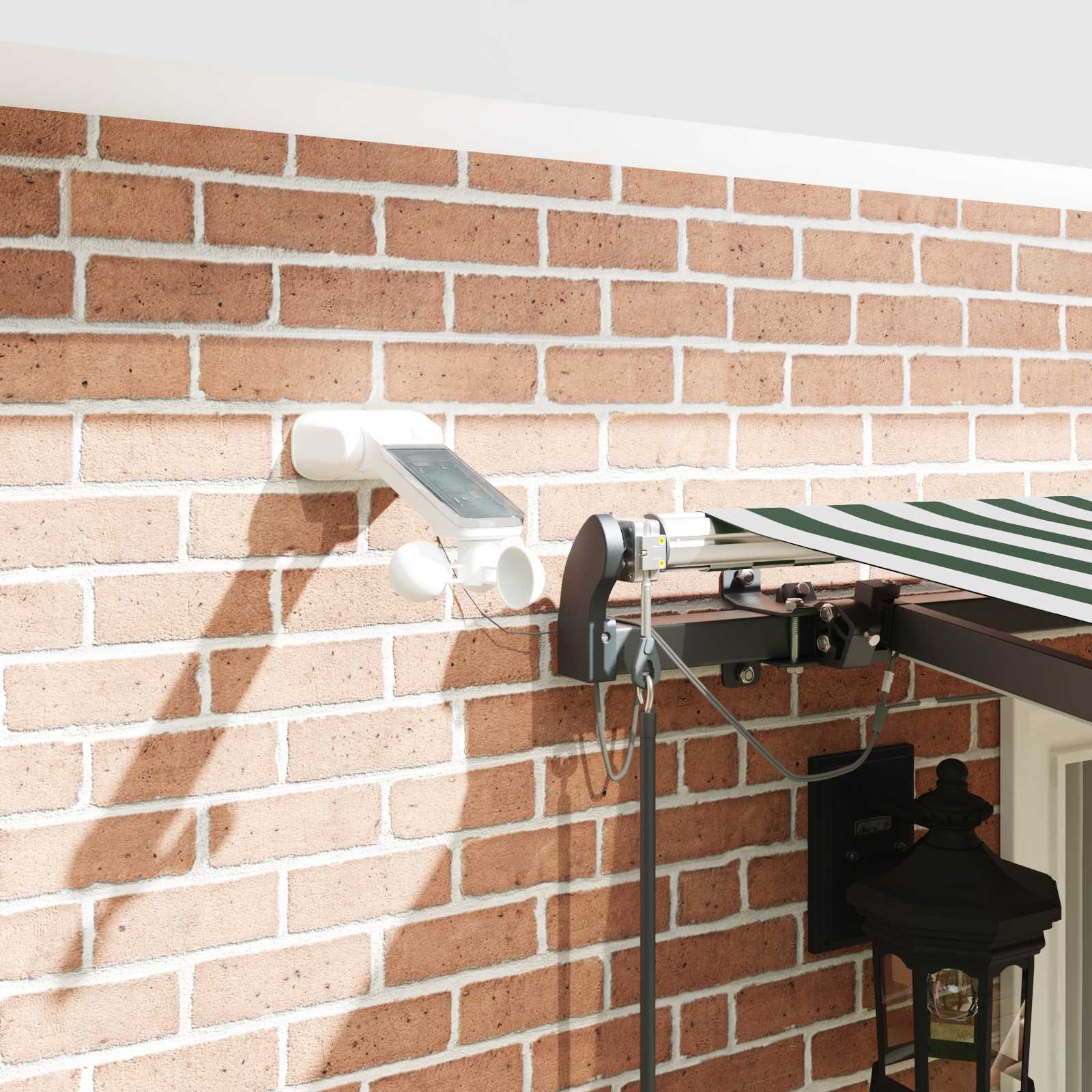 Toldo Retráctil Verde Y Blanco 400 X 300 Cm Poliéster_3