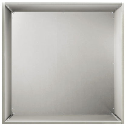 Macetero De Jardín Plateado 50 X 50 X 75 Cm Acero Inoxidable_3