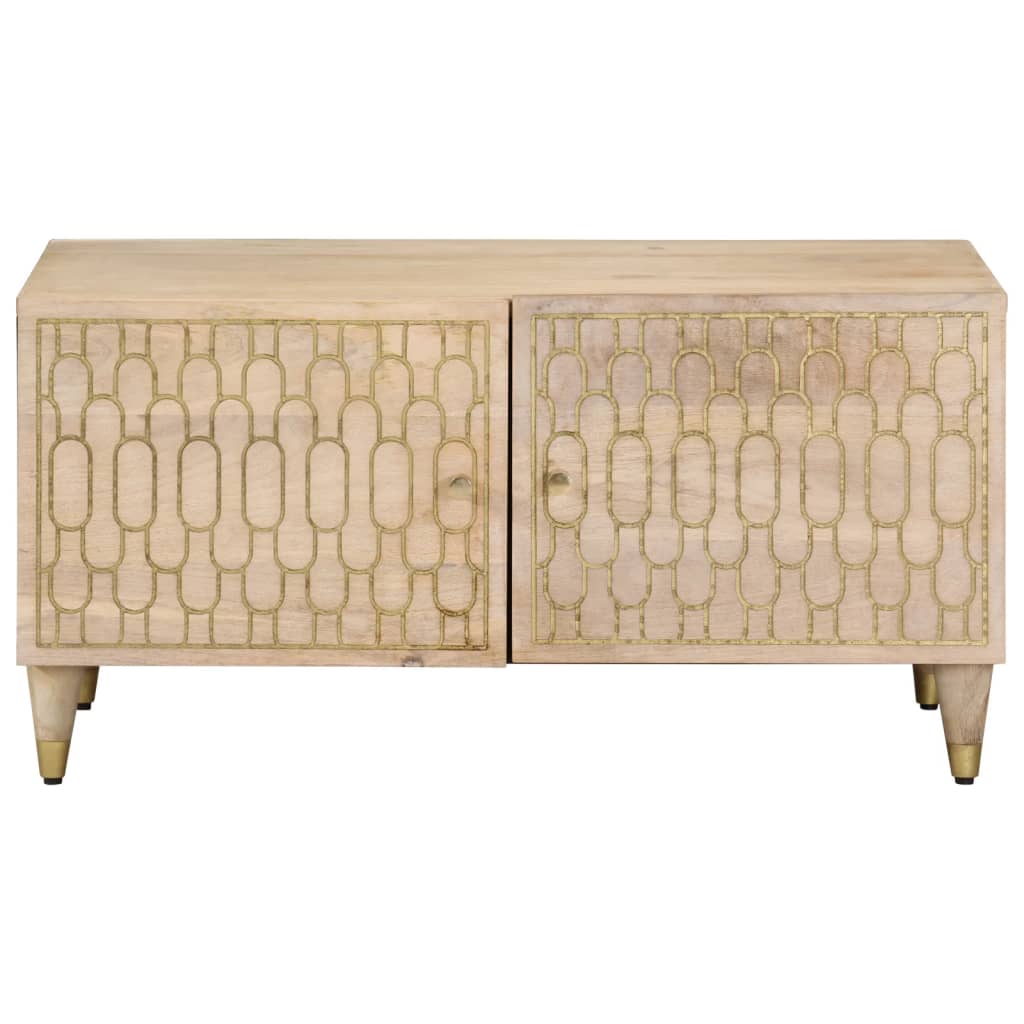 Mesa De Centro De Madera Maciza De Mango 80x50x40 Cm_1