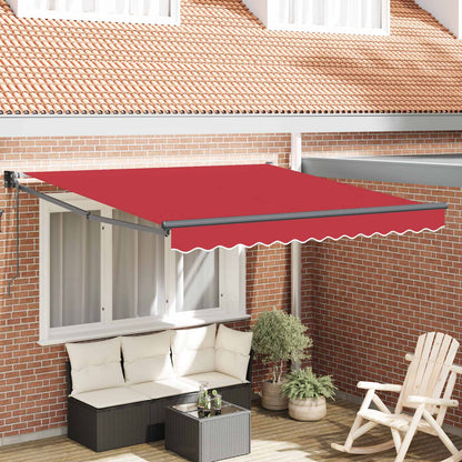 Toldo Retráctil Rojo 300 X 250 X 165 Cm Poliéster Y Metal_1