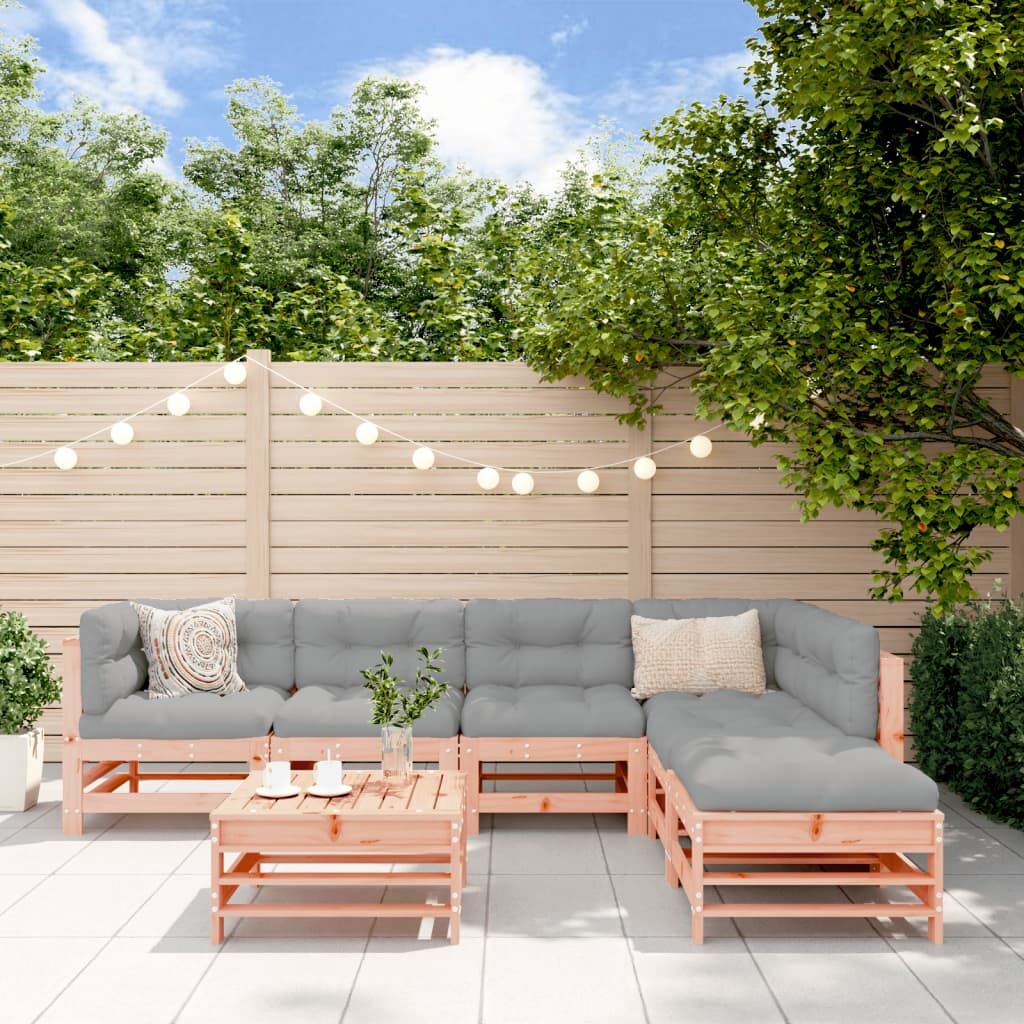 Vidaxl Juego De Muebles De Jardín 7 Pzas Madera Maciza Abeto Douglas_1
