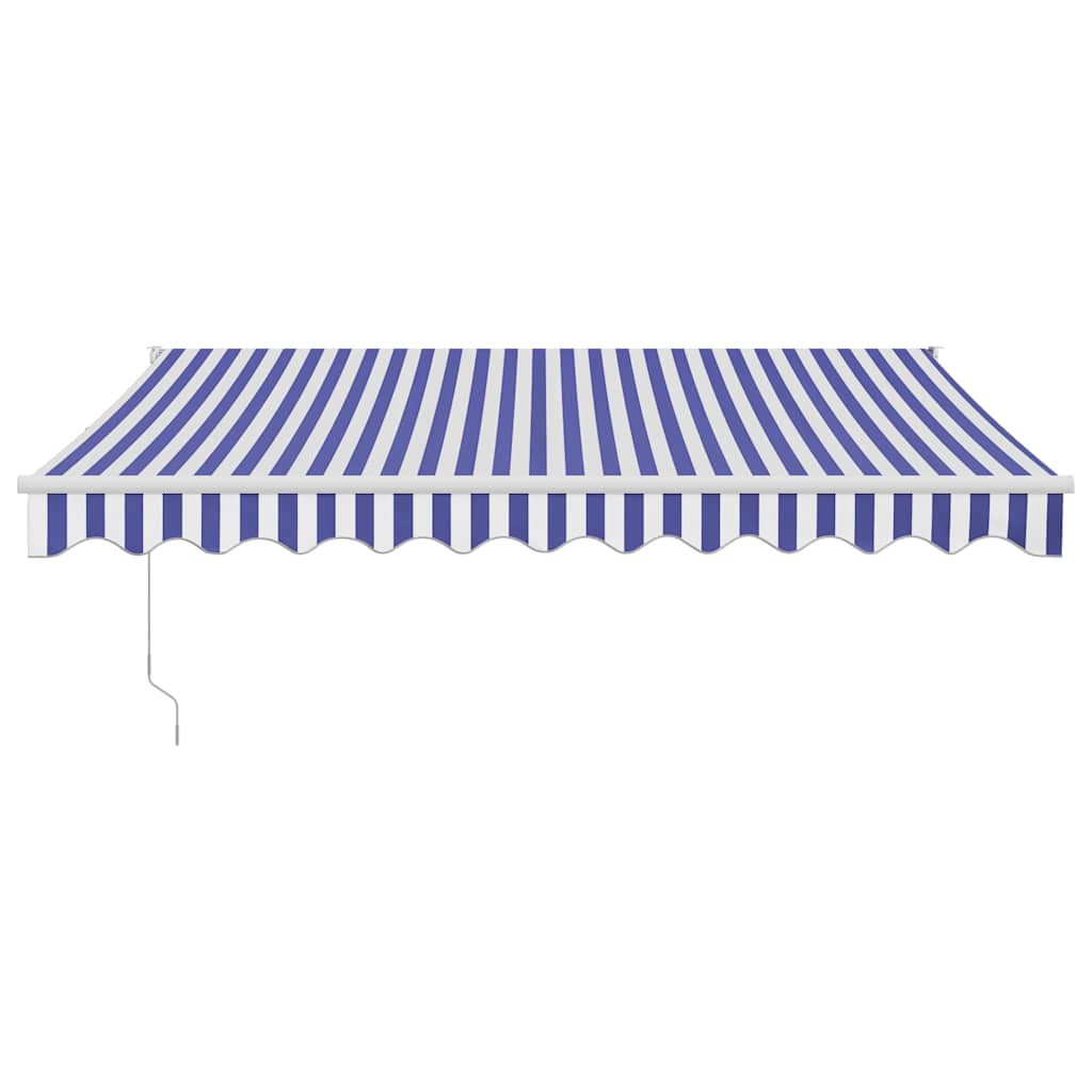 Toldo Retráctil Automático Azul Y Blanco 3,5x2,5 M_2