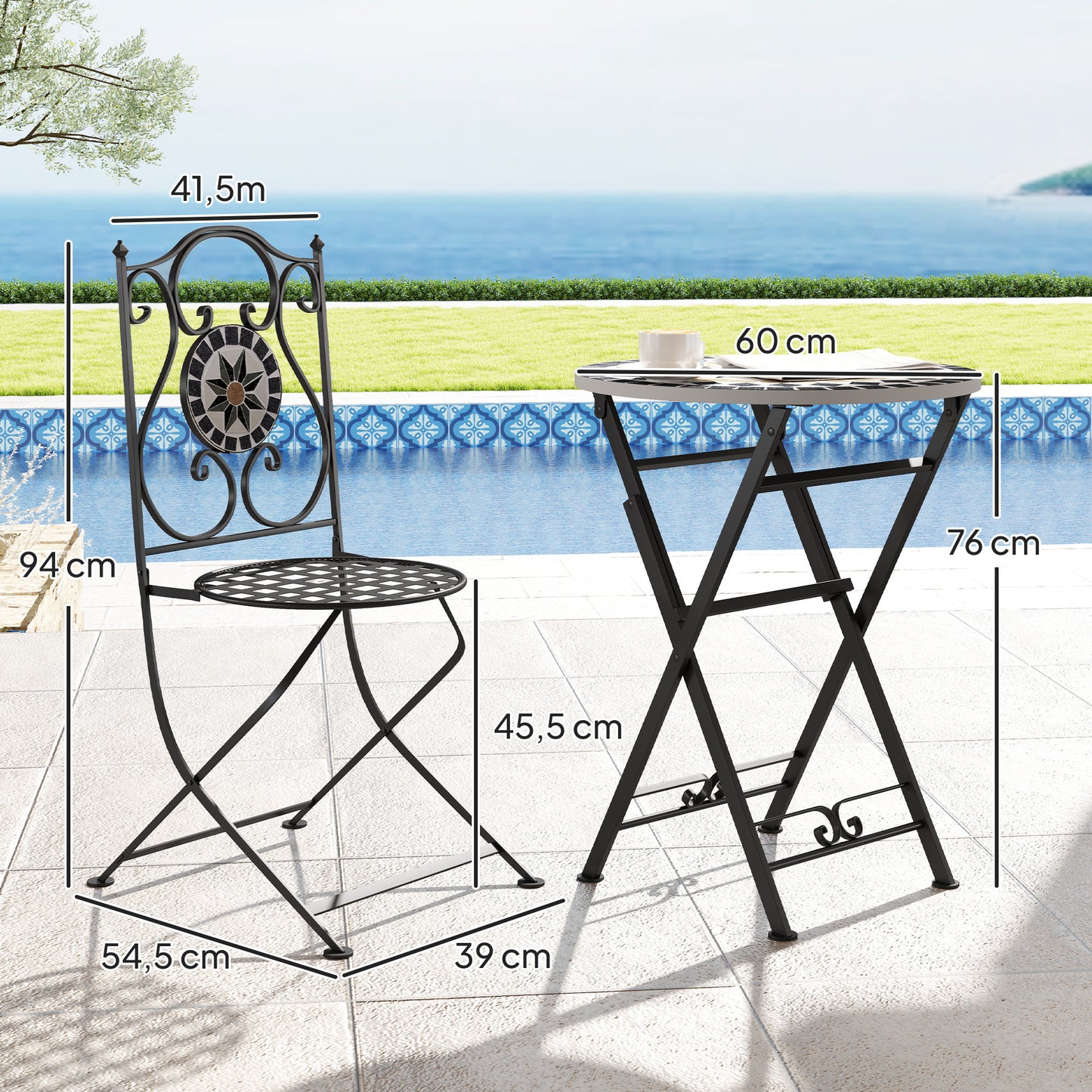Outsunny Conjunto De Jardín Exterior De 3 Piezas Para Terraza Patio Multicolor_2