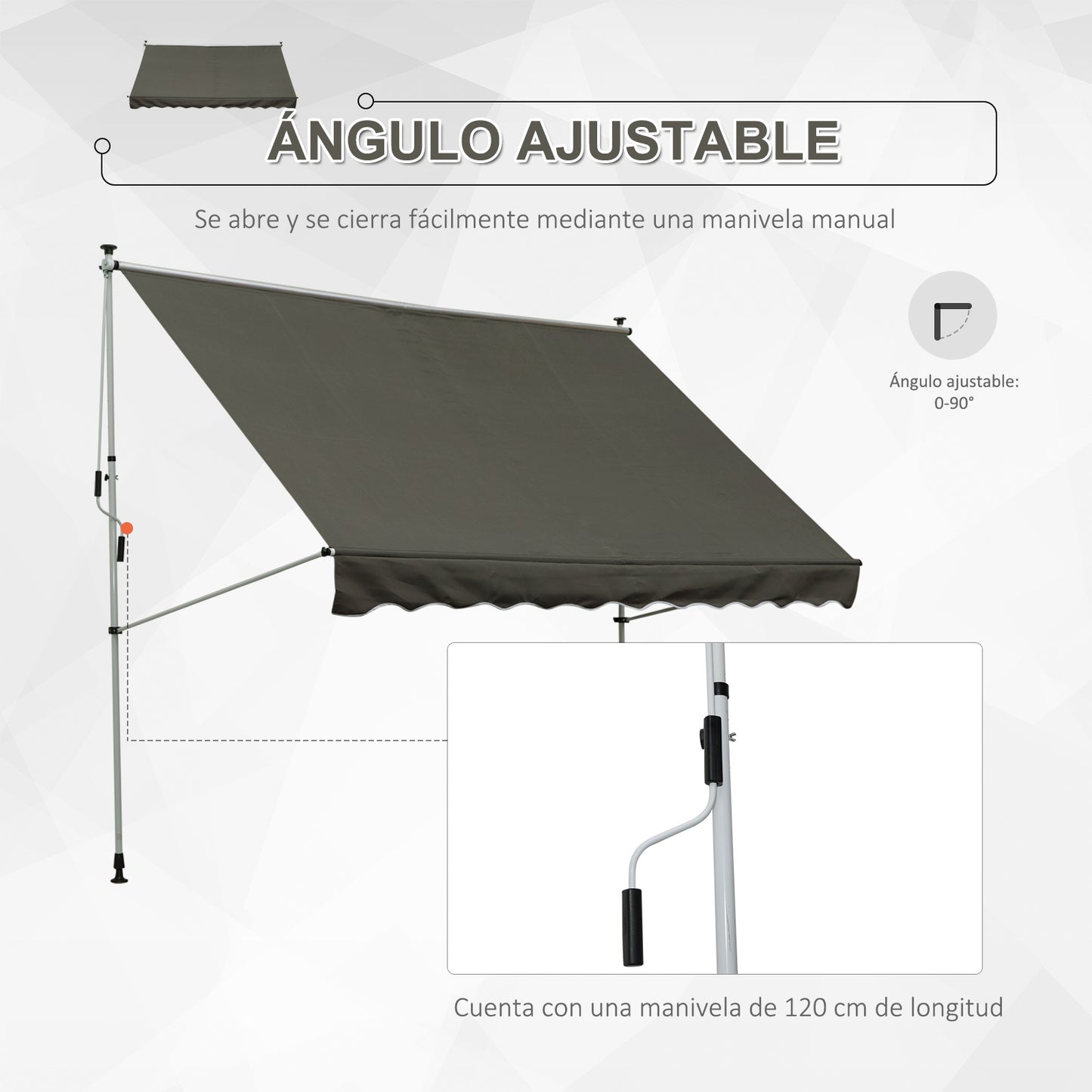 Outsunny Toldo Manual Retráctil 3x1_5