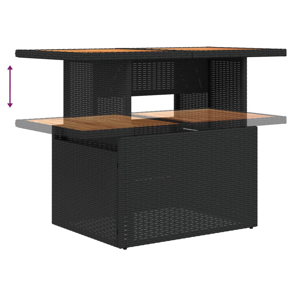 Set De Sofás De Jardín 7 Pzas Con Cojines Ratán Sintético Negro / Vetonek_1