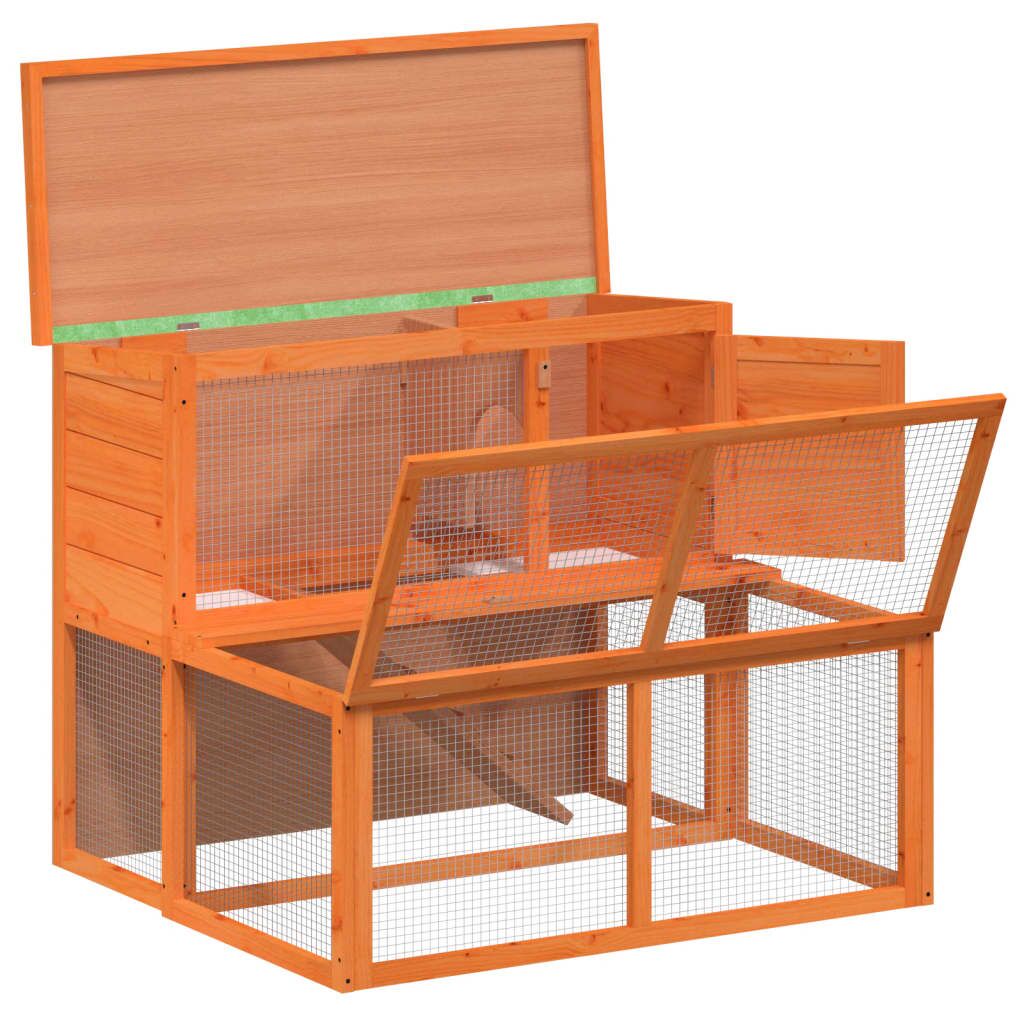 Vidaxl Conejera De Madera Maciza De Pino Marrón 102x90x84,5 Cm_3