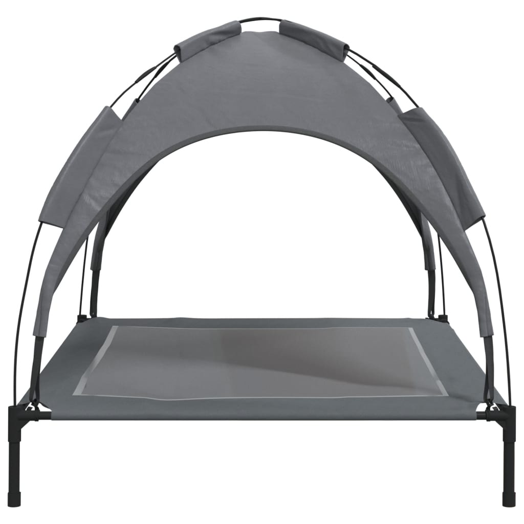Cama Para Perros Con Dosel Antracita Tela Oxford Y Acero / Vetonek_2
