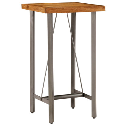 Mesa Alta De Bar Teca Maciza Reciclada 60x60x107 Cm_0