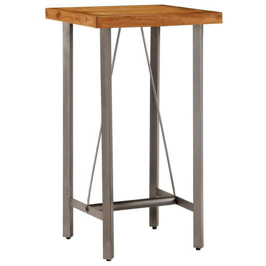 Mesa Alta De Bar Teca Maciza Reciclada 60x60x107 Cm_0