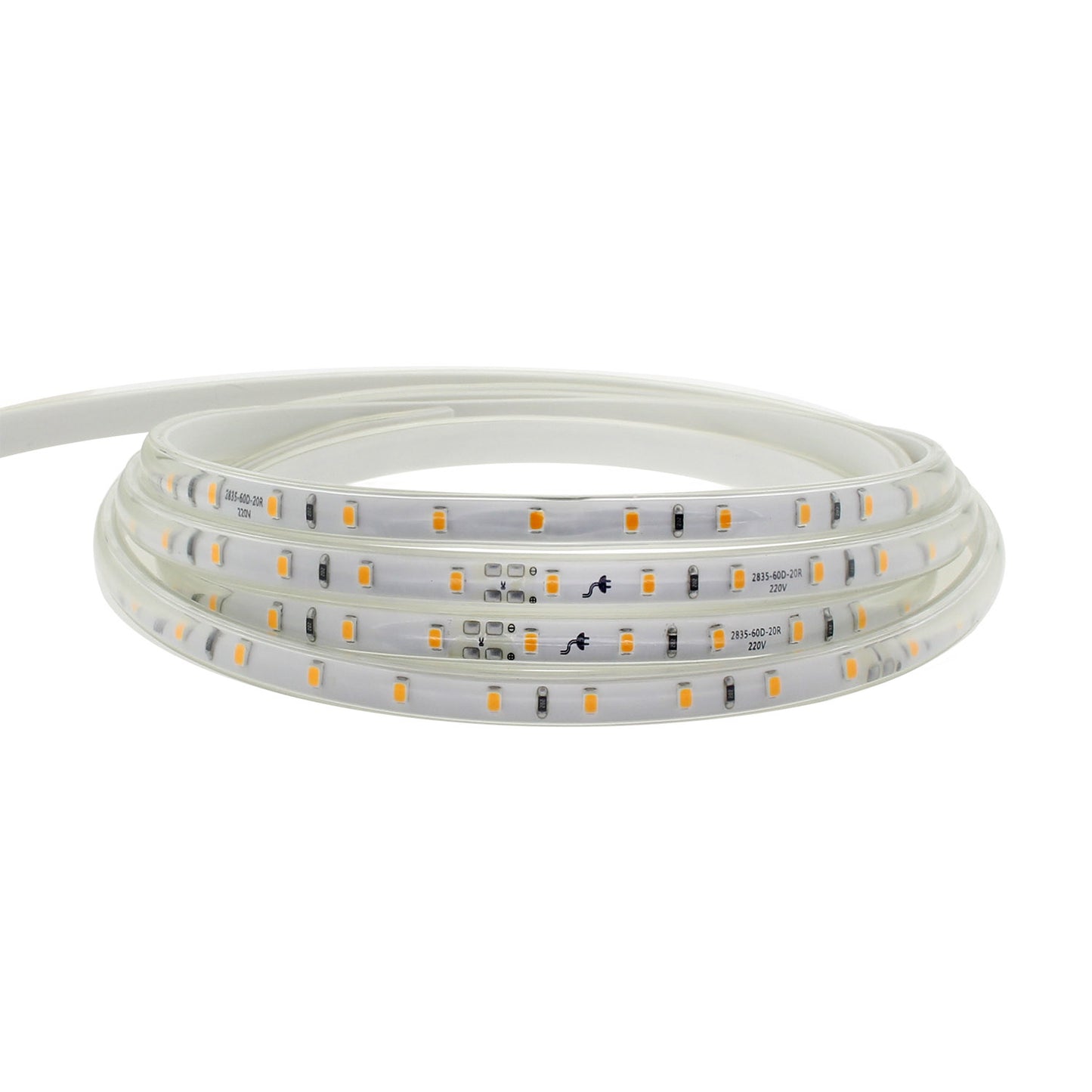 Tira Led 220v Smd2835, 60led/m, 1 Metro Con Conectores Rápidos, 20cm Corte, Blanco Frío_1
