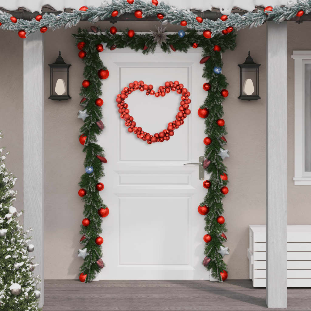 Vidaxl Corona De Bolas De Navidad Poliestireno Rojo 175 Cm_1