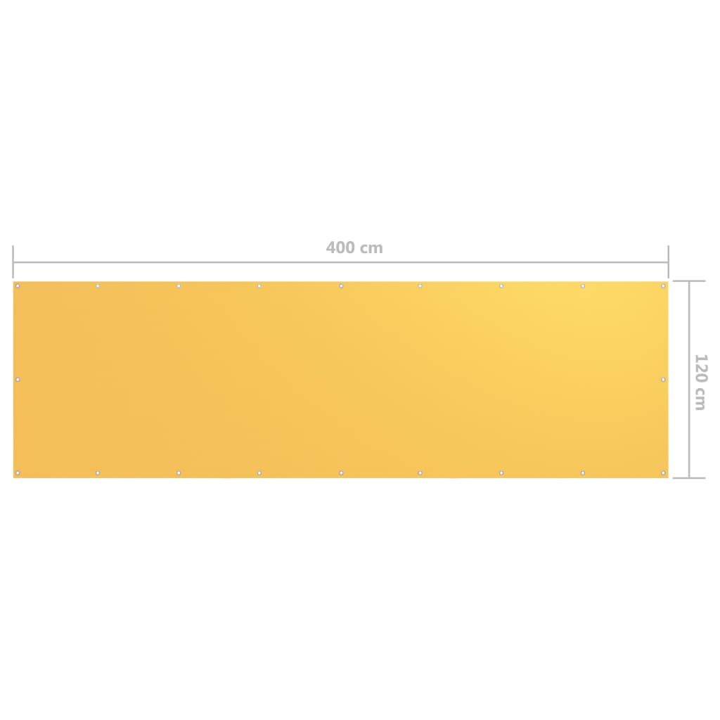 Vidaxl Toldo Para Balcón Tela Oxford Amarillo 120x400 Cm_2
