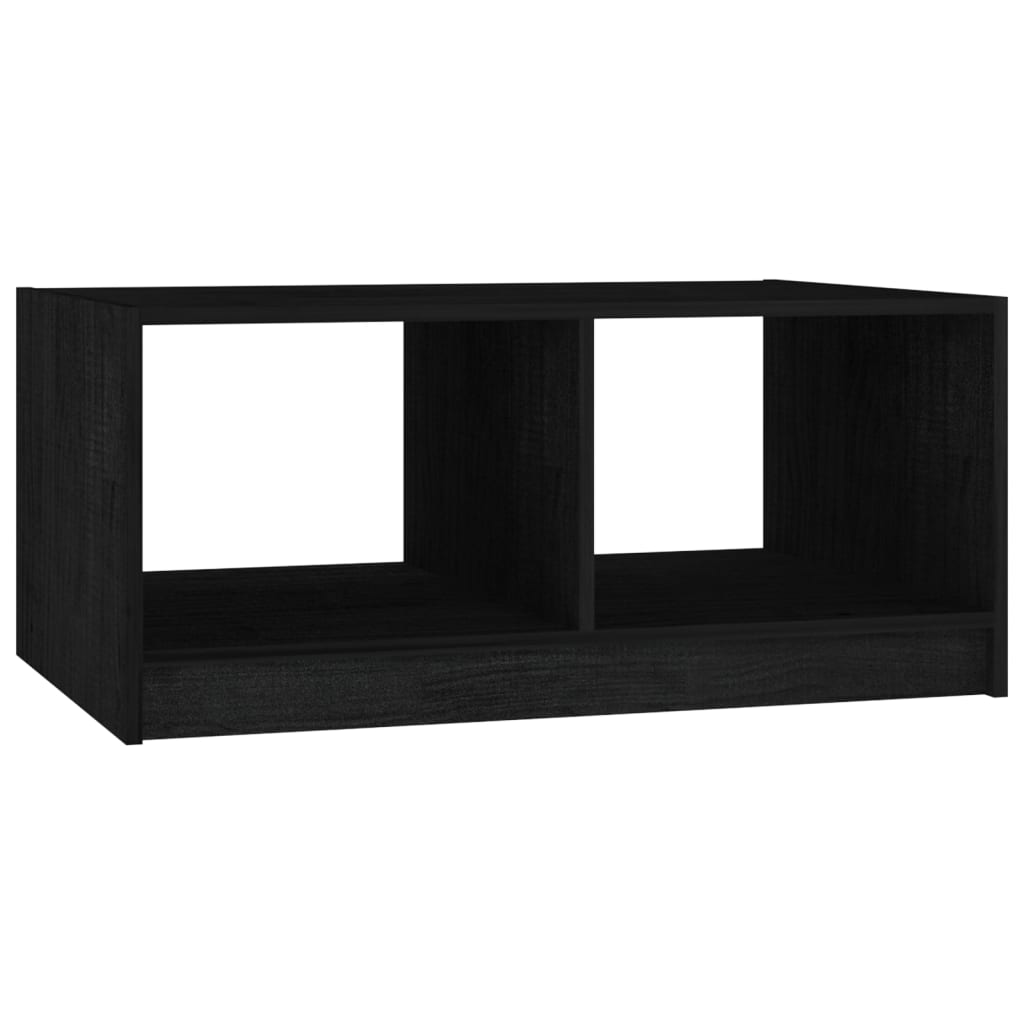 Mesa De Centro De Madera Maciza De Pino Negra 75x50x33,5 Cm_0