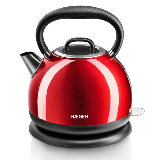 Hervidor Eléctrico De Agua Haeger Red Cherry 2200w 1.7l Sistema Sin Cables Cuerpo Y Resistencia Oculta Inox Base Rotativa 360º_0