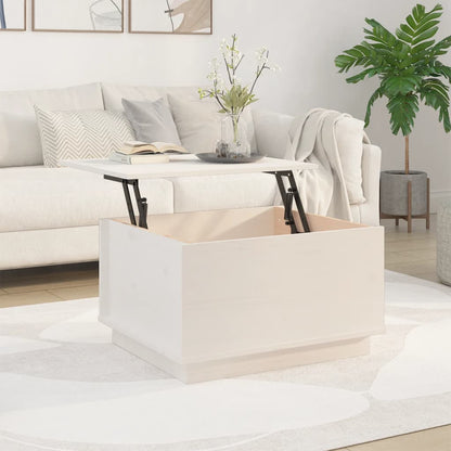 Mesa De Centro De Madera Maciza De Pino Blanco 60x50x35 Cm_1