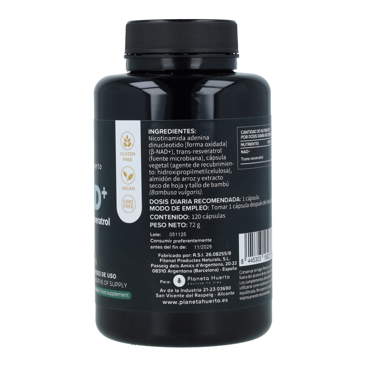 NAD+ Transresveratrol Planeta Huerto 120 cápsulas