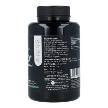 NAD+ Transresveratrol Planeta Huerto 120 cápsulas