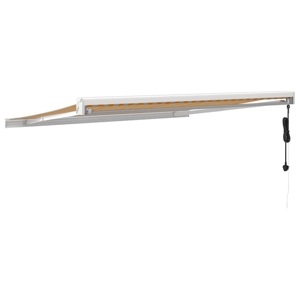 Toldo Retráctil Aluminio Y Tela Amarillo Y Blanco 3,5x2,5 M_3