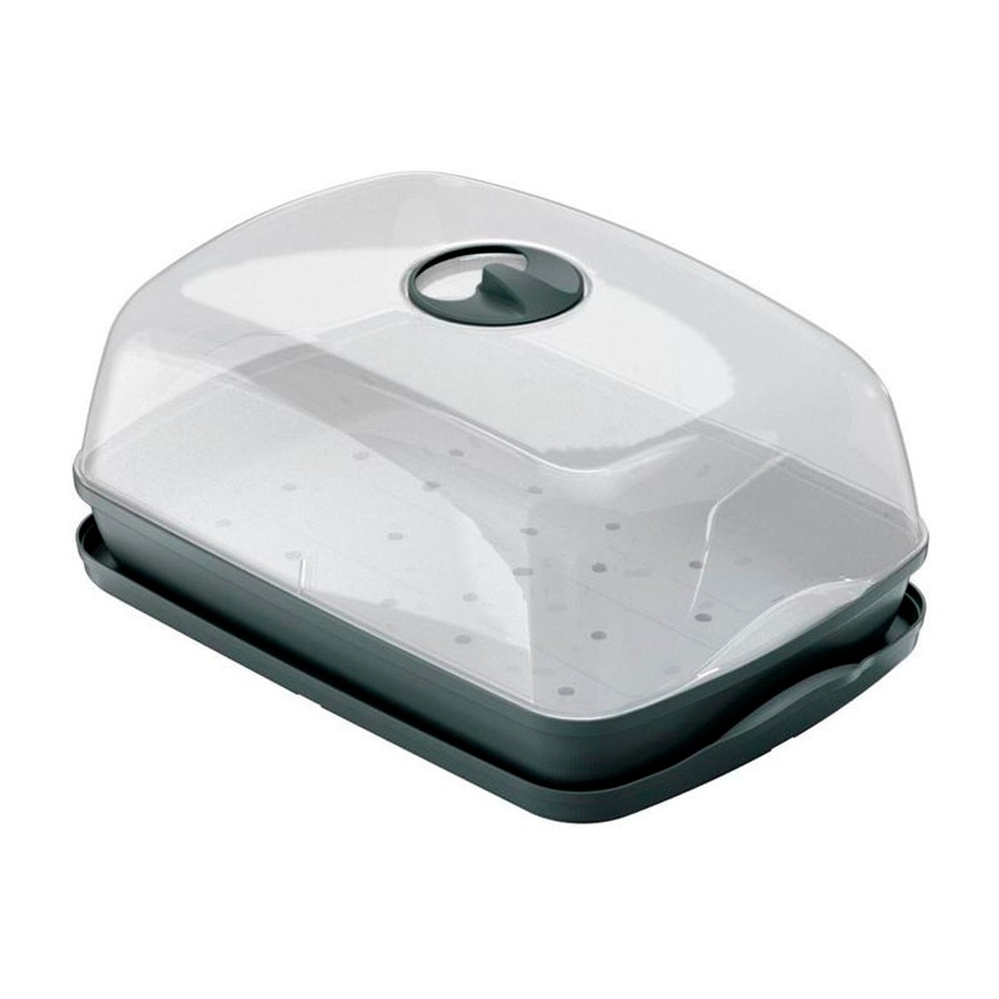 Semillero/bandeja Multiusos Con Tapa De Policarbonato Respana Table Greenhouse 3,6l., Dimensiones (mm) 391x257x185, Color Antracita