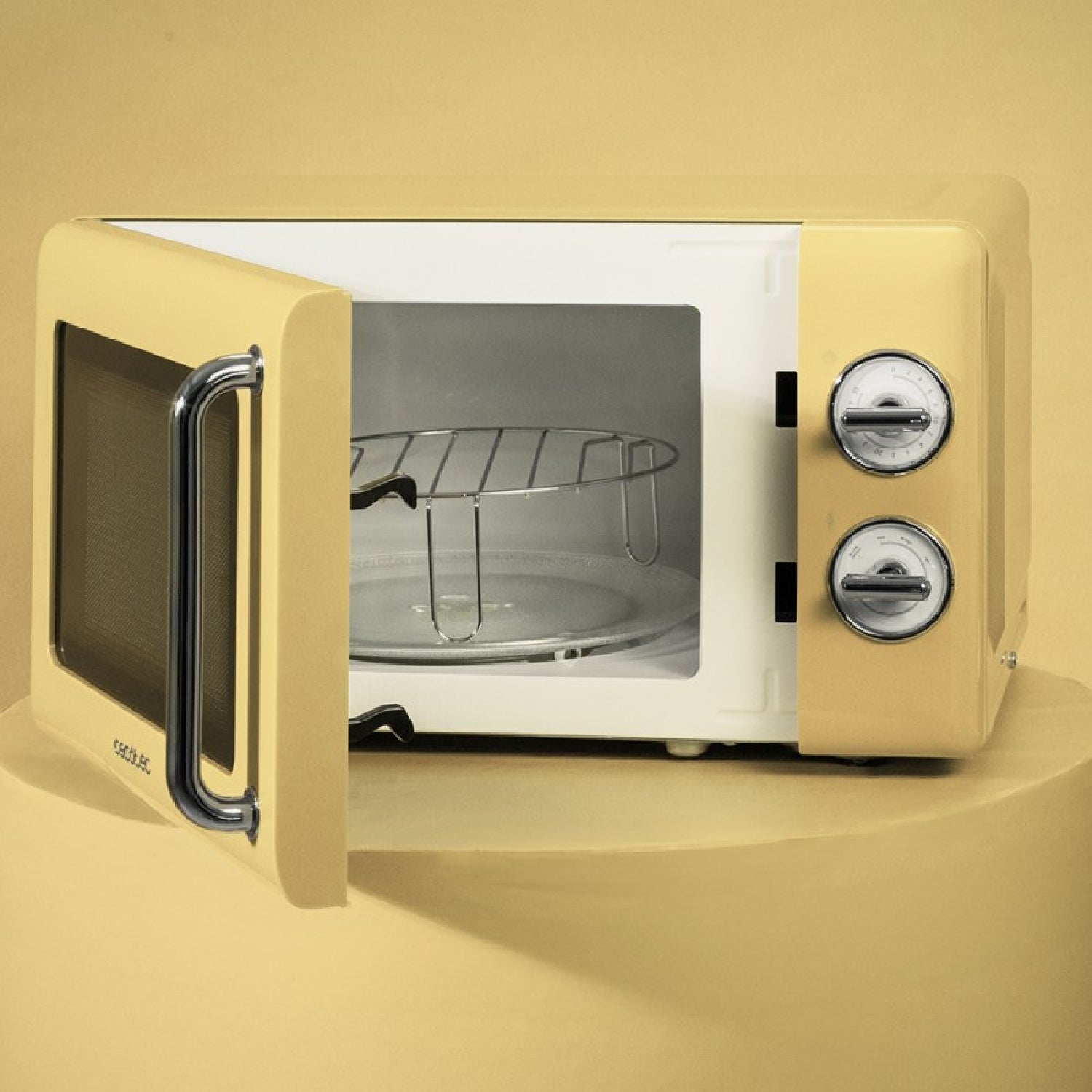 Microondas Mecánico De 20 L Proclean 3010 Retro Yellow. 700 W En 6 Niveles, Temporizador Hasta 30 Minutos, Modo Descongelación, Diseño Vintage En Am_4
