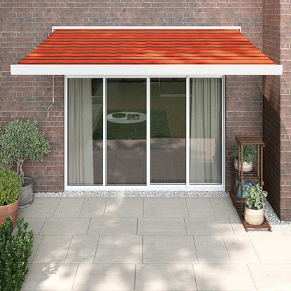 Toldo Retráctil Aluminio Y Tela Naranja Y Marrón 3x2,5 M_1