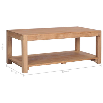 Mesa De Centro De Madera Maciza De Teca 100x50x40 Cm_3