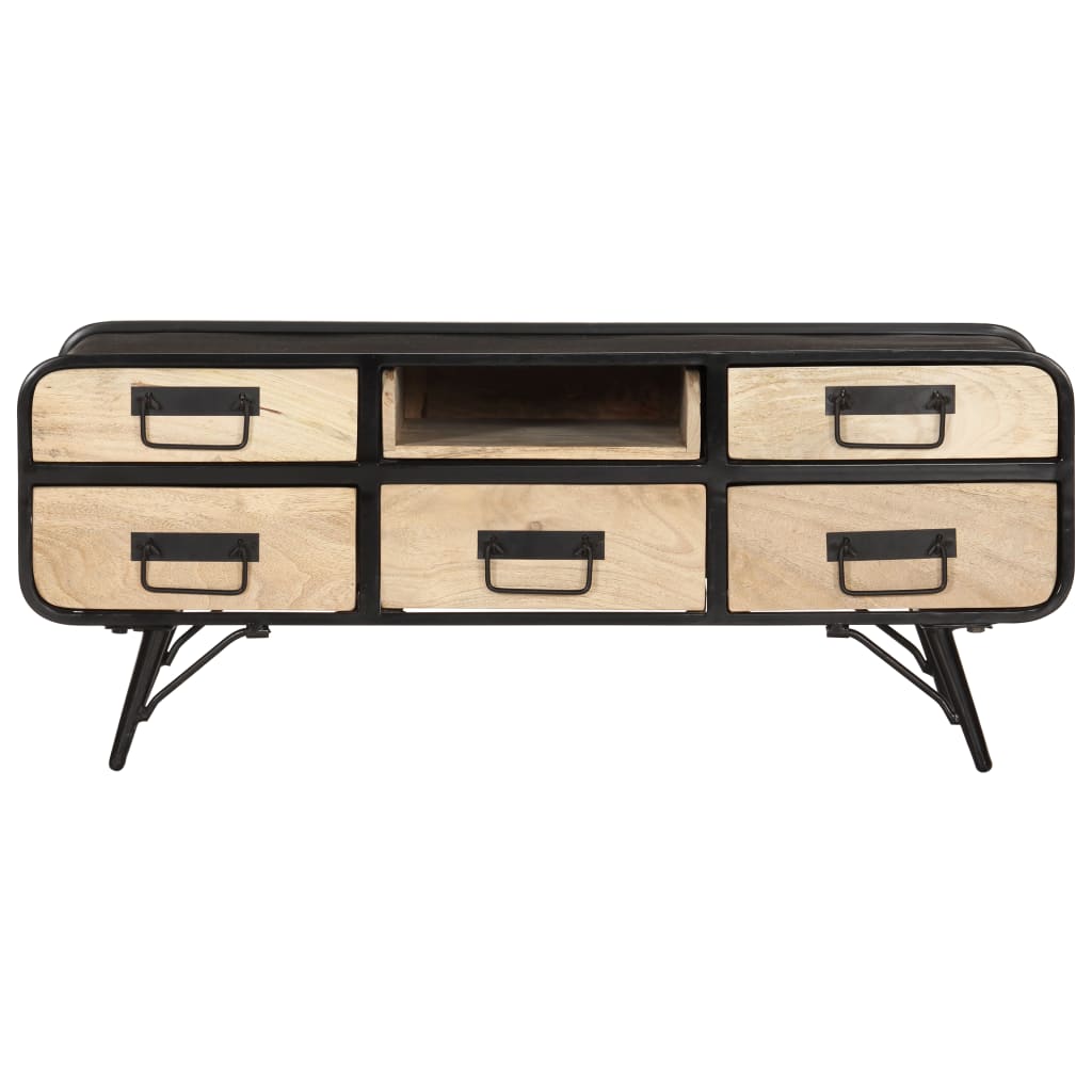 Mesa De Centro Madera Maciza De Mango 100x50x40 Cm_1