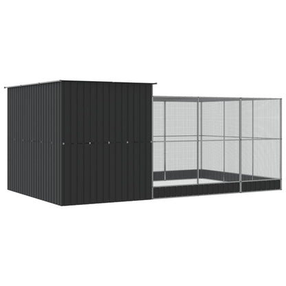 Vidaxl Pajarera Con Extensión Acero Plateado 497x303x216 Cm_4