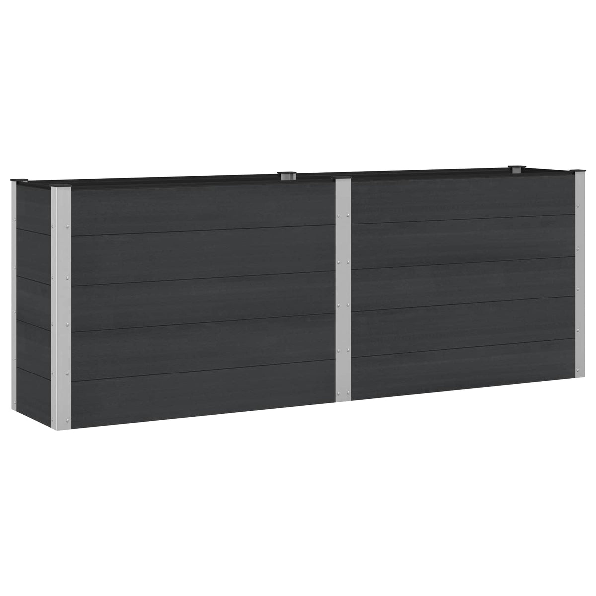Arriate Elevado Negro 250 X 50 X 91 Cm Wpc Y Aluminio_0