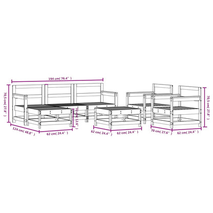 Vidaxl Juego De Muebles De Jardín 7 Pzas Madera Maciza Abeto Douglas_2