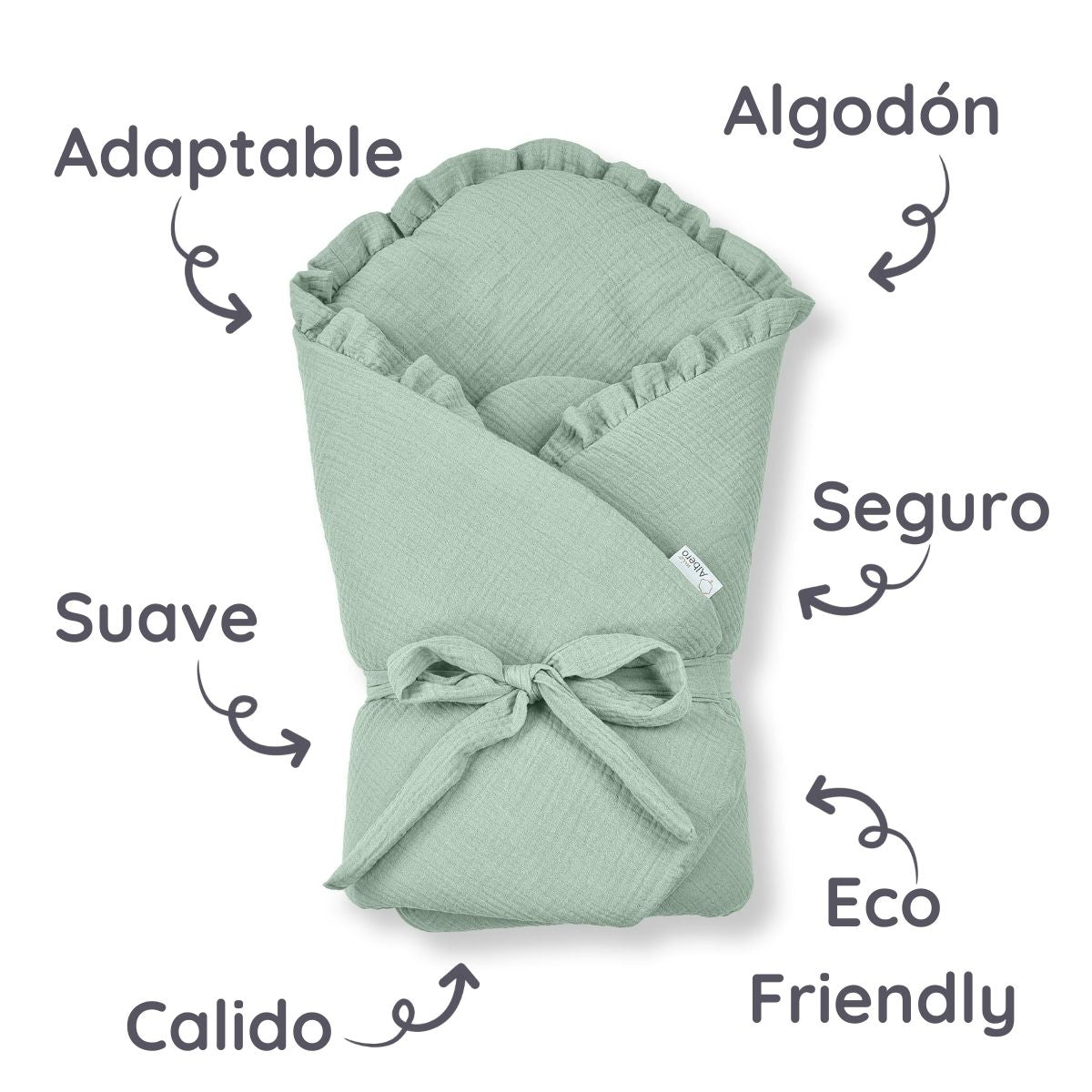 Saco Entretiempo De Muselina Portabebé Grupo 0 Salvia_2