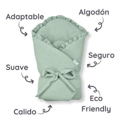 Saco Entretiempo De Muselina Portabebé Grupo 0 Salvia_2