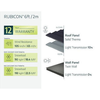 Cobertizo de jardín Rubicon 185x304 cm gris oscuro Canopia