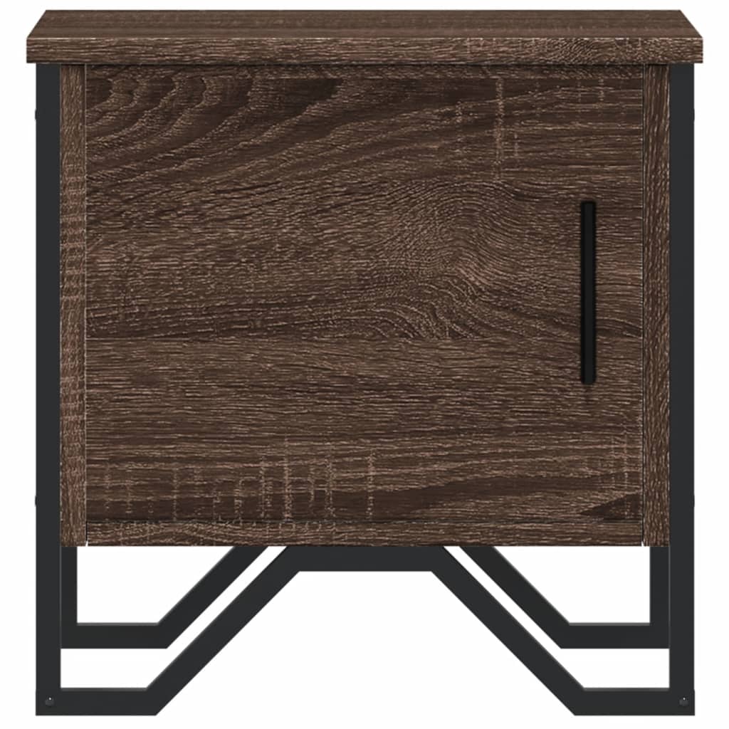 Mesitas Noche 2 Uds Madera Ingeniería Marrón Roble 40x30x40 Cm_3