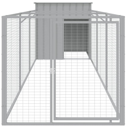 Caseta Perros Corral Acero Galvanizado Gris Claro 110x405x110cm_2
