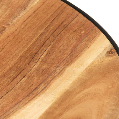 Mesa De Centro De Madera Maciza De Acacia Negro 68x68x36 Cm_3